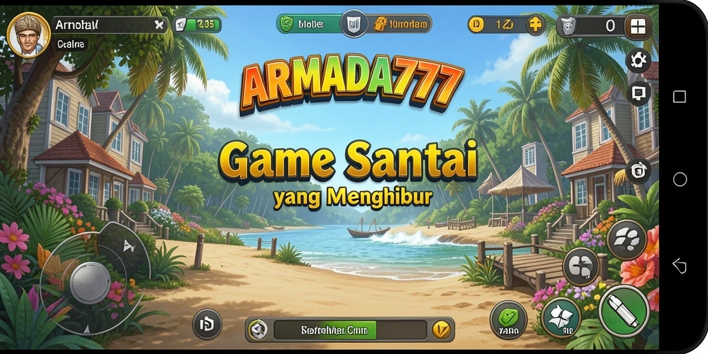 Tampilan screenshot ARMADA777 yang menunjukkan karakter lucu dan gameplay santai.