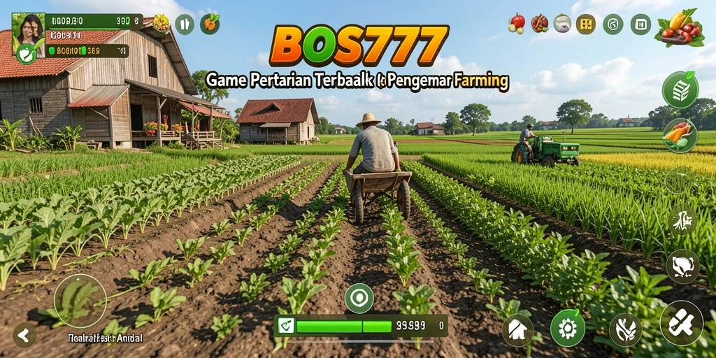 Tangkapan layar menunjukkan gameplay seru dengan aktivitas bercocok tanam.