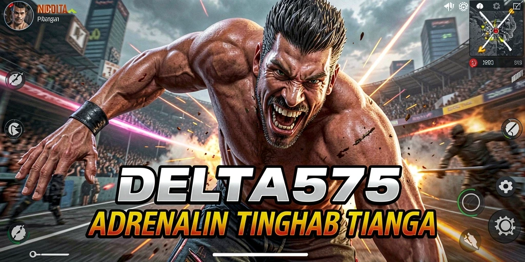Screenshot DELTA575 menampilkan aksi pertarungan yang seru dan dinamis.