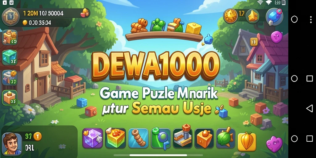 Tampilan gameplay seru DEWA1000 dalam permainan puzzle yang menantang.