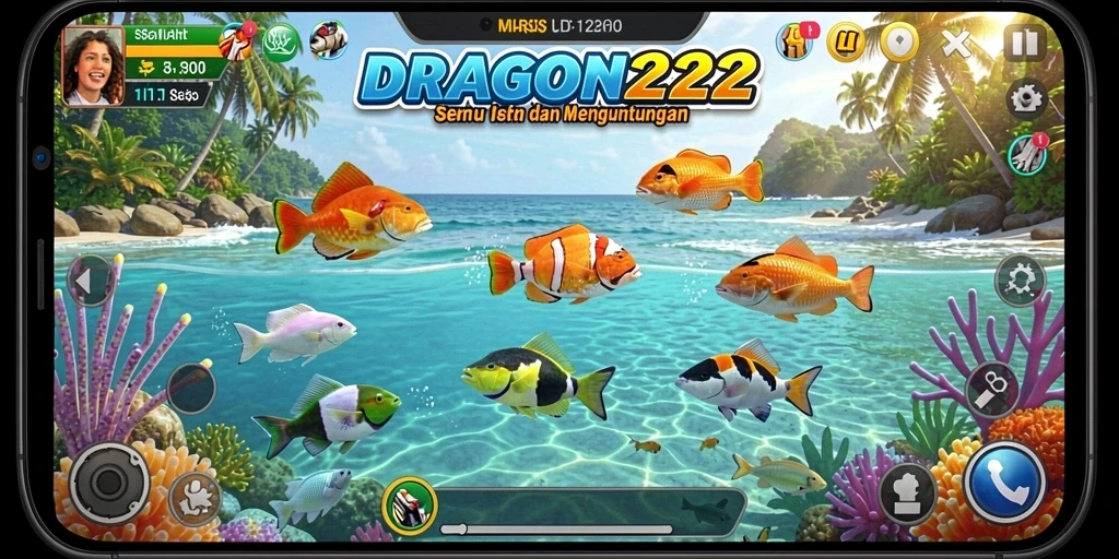 Tampilan gameplay seru dari DRAGON222 dengan ikan beragam.