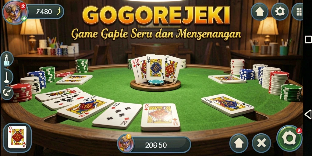 Screenshot GOGOREJEKI menampilkan aksi seru permainan Gaple.
