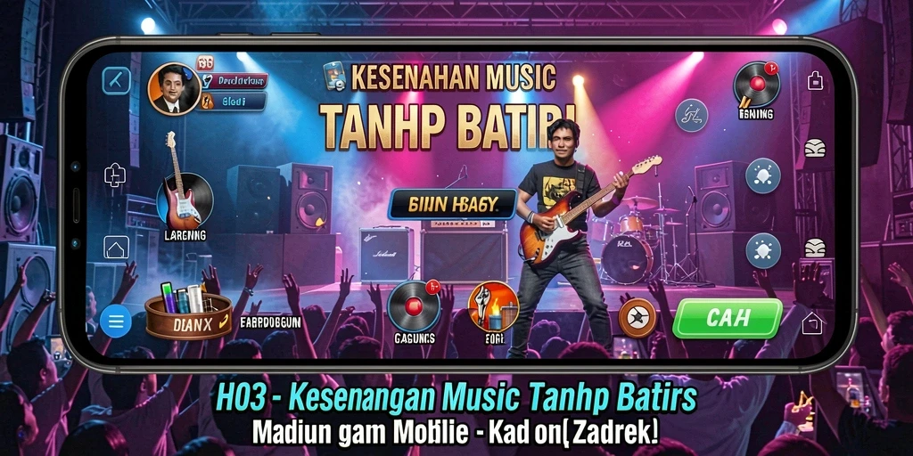 Tampilan gameplay H03 dengan fitur musik interaktif.