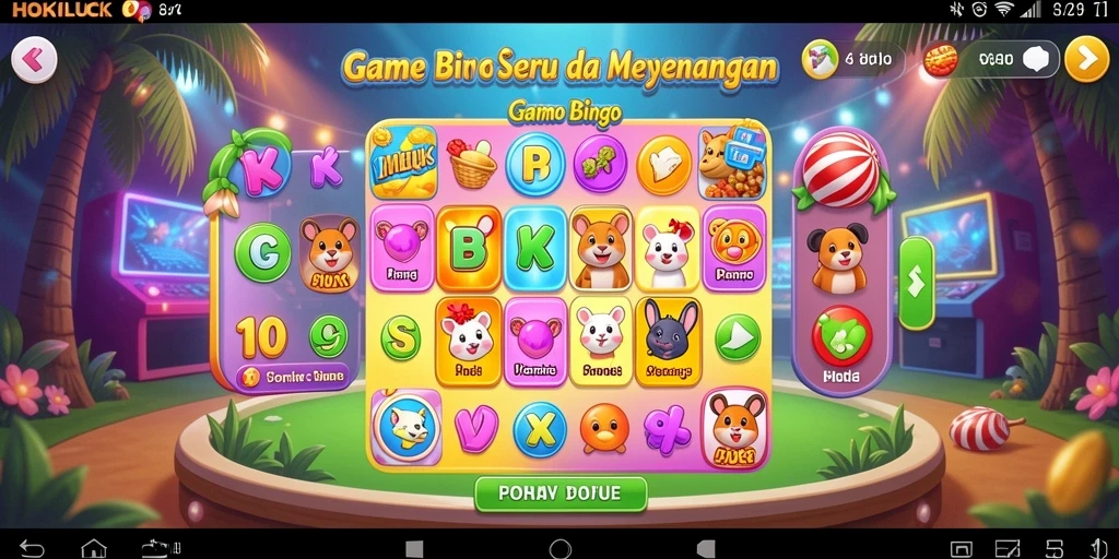 Tampilan gameplay Bingo HOKILUCK yang seru dan interaktif.