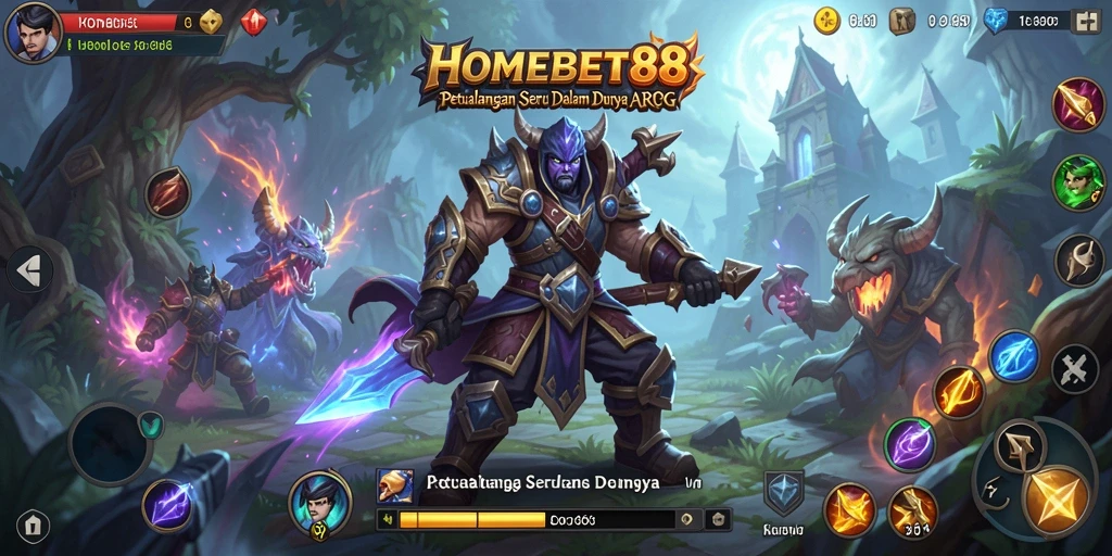 Tangkapan layar gameplay HOMEBET88 menunjukkan pertarungan seru di dunia ARPG.