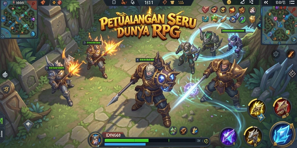 Screenshot gameplay IDN668 menampilkan aksi yang mendebarkan dalam pertarungan RPG.