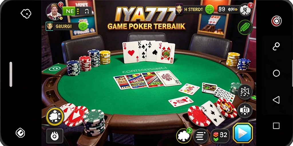 Screenshot gameplay IYA777 menampilkan aksi seru permainan Poker.