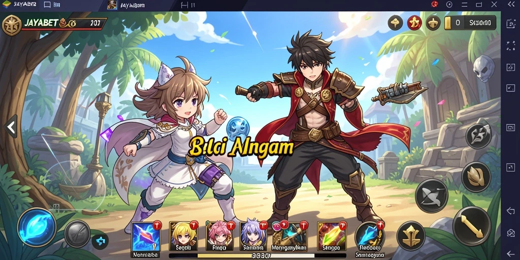Screenshot JAYABET menampilkan karakter anime dalam aksi yang seru.