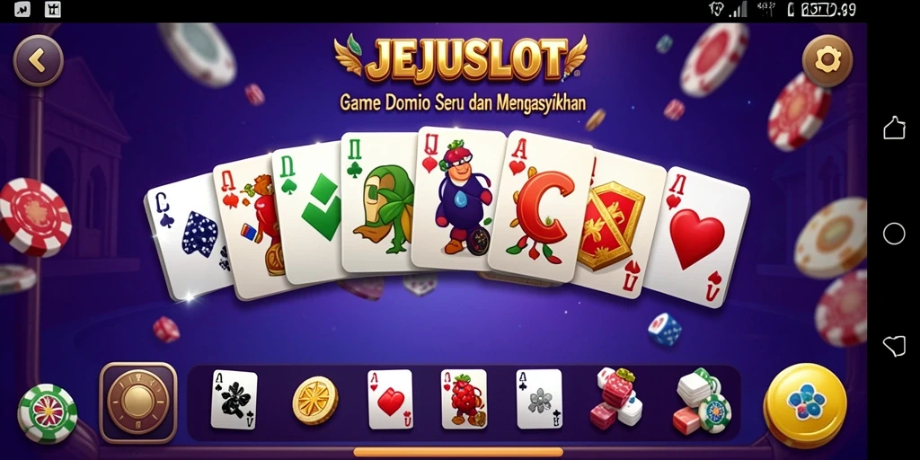 Tampilan gameplay seru di JEJUSLOT yang menampilkan Domino.