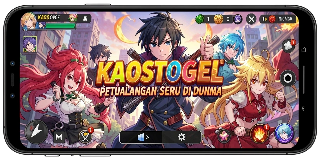 Screenshot gameplay KAOSTOGEL menampilkan aksi seru di dunia anime.