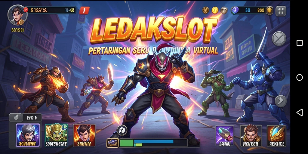 Gameplay LEDAKSLOT yang menegangkan dan seru dalam pertarungan.