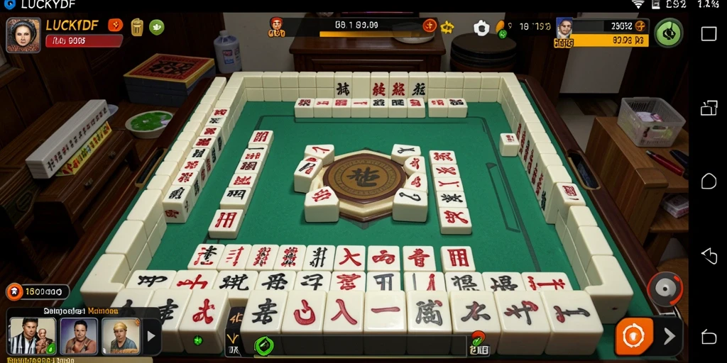 Tampilan gameplay Mahjong yang menarik dan interaktif di LUCKYDF.