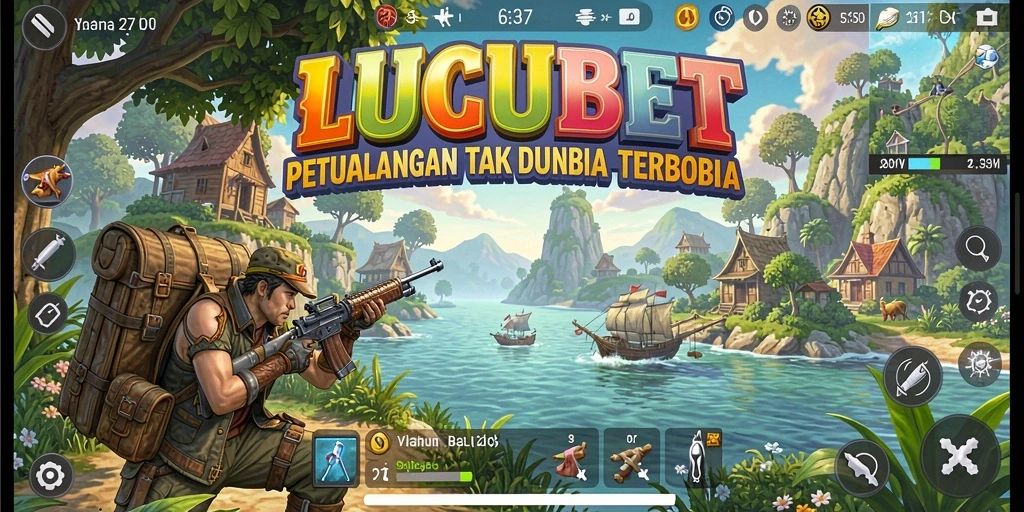 Screenshot LUCUBET menampilkan pemain menjelajahi dunia terbuka yang indah.