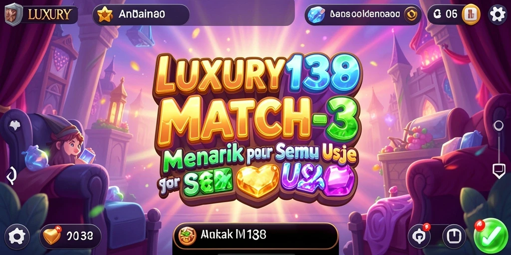 Menampilkan gameplay seru dari LUXURY138 dengan permata berwarna-warni.