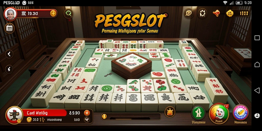 Screenshot PESGSLOT menampilkan gameplay Mahjong yang menarik dan seru.
