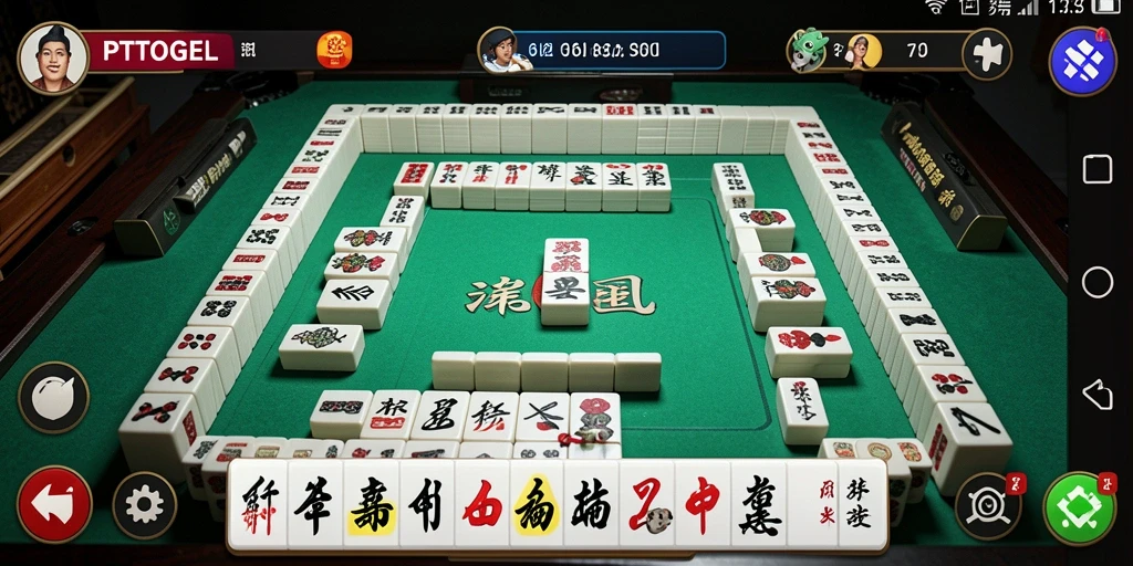 Tampilan gameplay PTTOGEL yang menarik dengan elemen Mahjong.