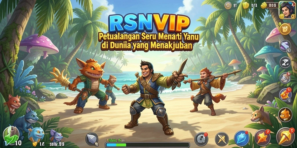 Screenshot gameplay RSNVIP menunjukkan petualangan mendebarkan dan karakter yang berani.