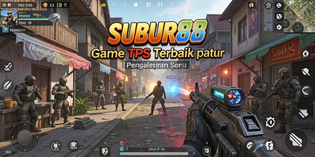 Tampilan gameplay mendebarkan dalam SUBUR88 dengan aksi TPS yang intens.