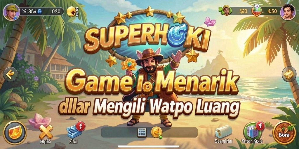 Tampilan gameplay SUPERHOKI yang menawan dan menghibur.