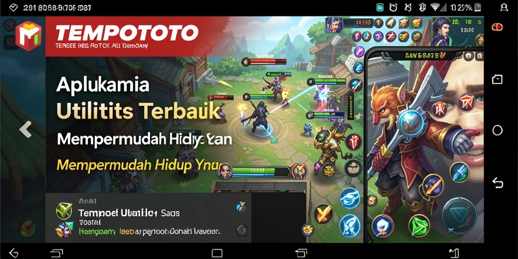Tampilan layar utama TEMPOTOTO yang menampilkan fitur utilitas.