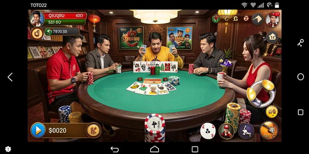 Tangkapan layar dari gameplay seru TOTO22 QiuQiu.