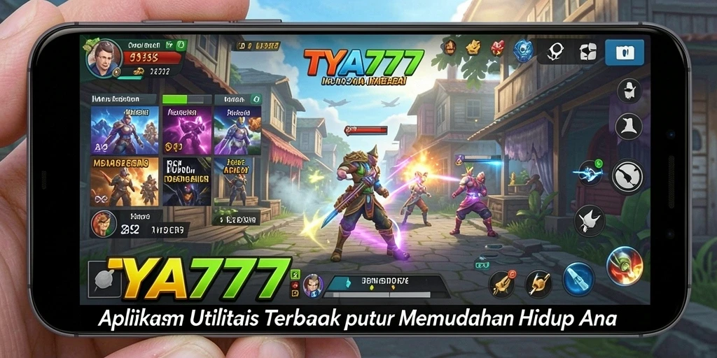 Tampilan antarmuka utama TYA777 dengan fitur-fitur utilitas.