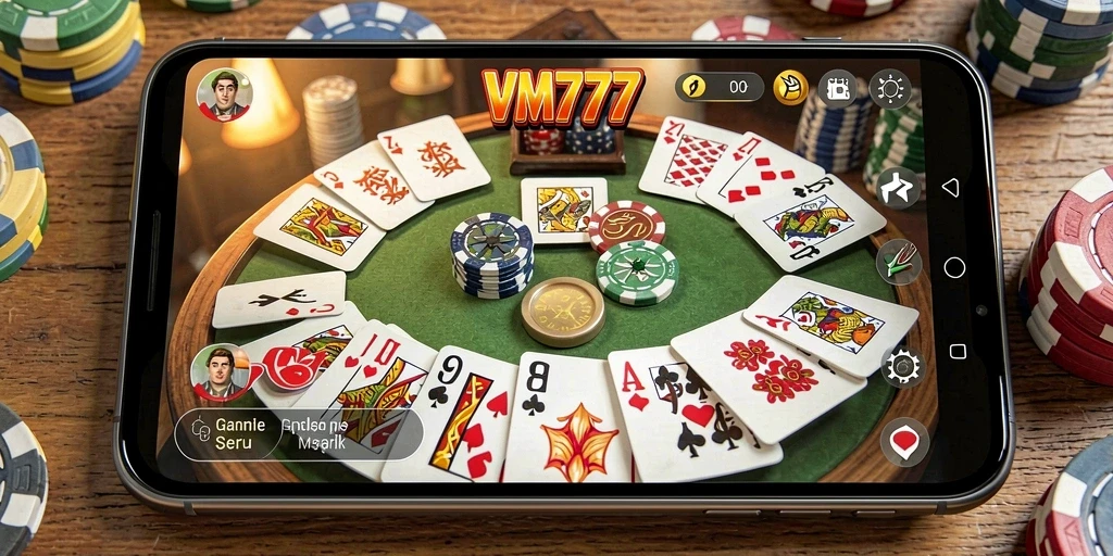 Screenshot gameplay VM777 yang menarik dalam permainan Gaple.